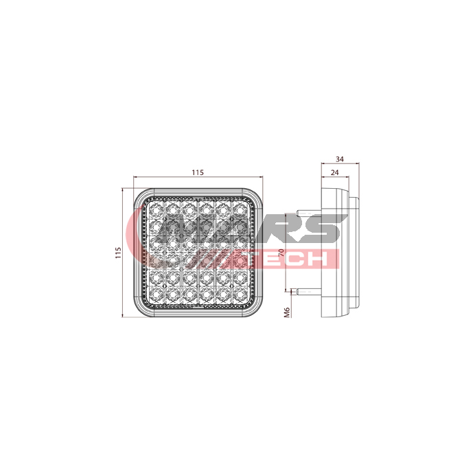 Led Square Stop&Tail Lamp