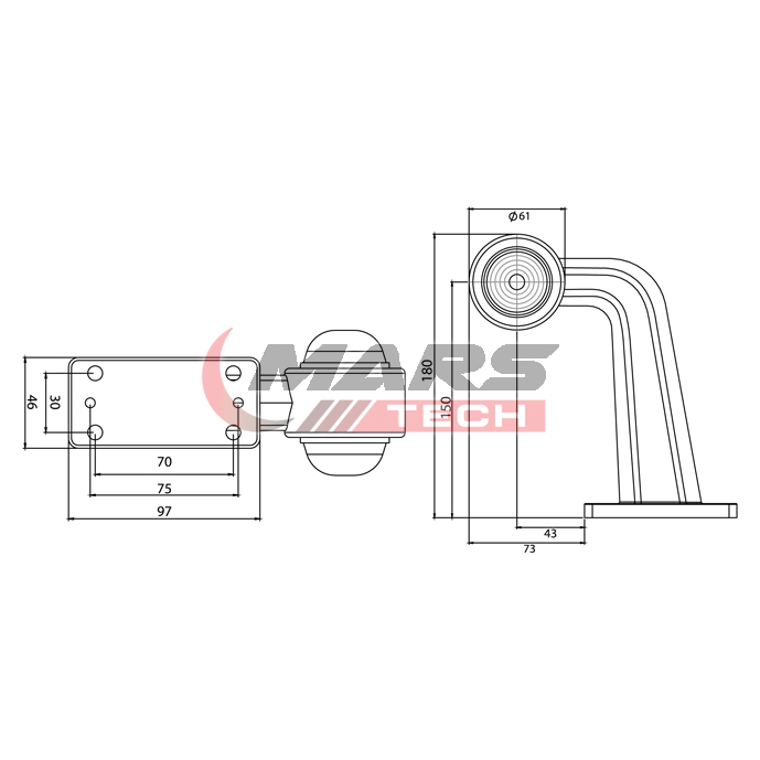 Led Trailer End - Outline Marker Lamp